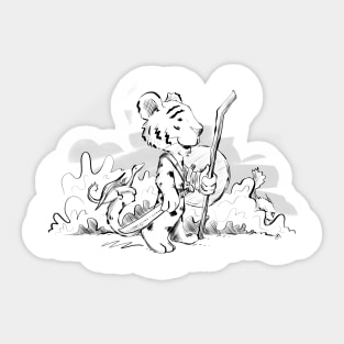 Tiger and dragon on an adventure Sticker